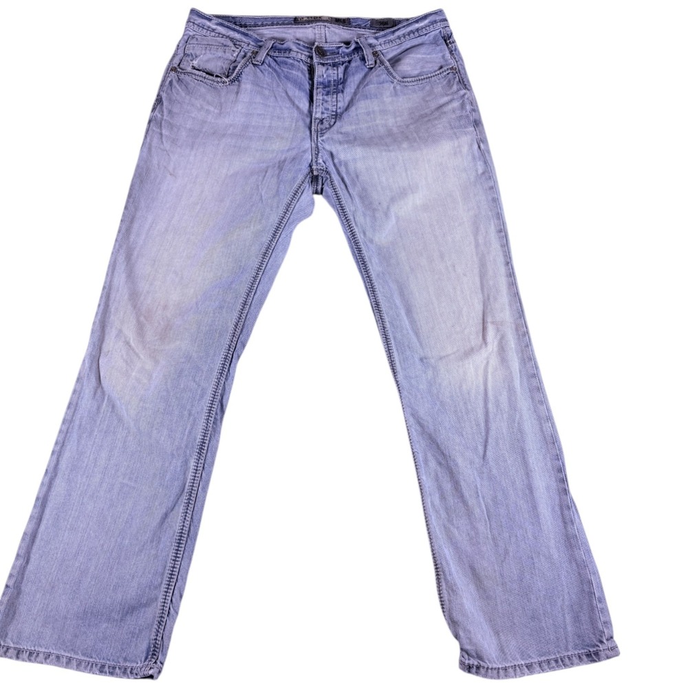 Buckle BKE Derek Jeans Mens 36 Blue Denim Authentic Stretch Straight Leg Travel